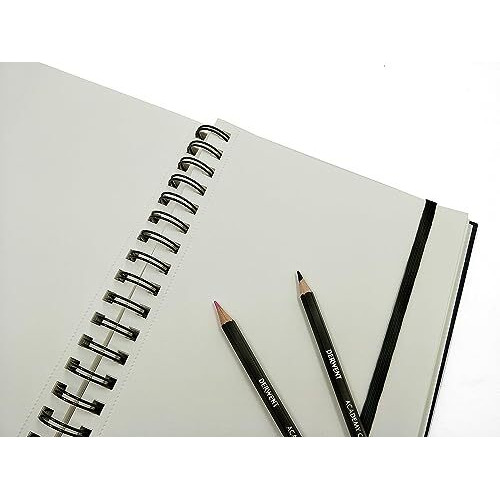 Derwent Sketch And Store Hard Back Sketch Book With Storage Pocket, Elasticated Strap And Wirebound Spine (A4 Portrait)