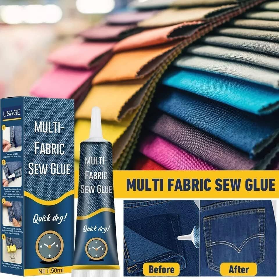Jancom Multi Fabric Quick Dry Fabric Stitch Instant Sew Glue Bonding Liquid Kit Ultra-Stick Fabric Glue For Clothing Adhesive