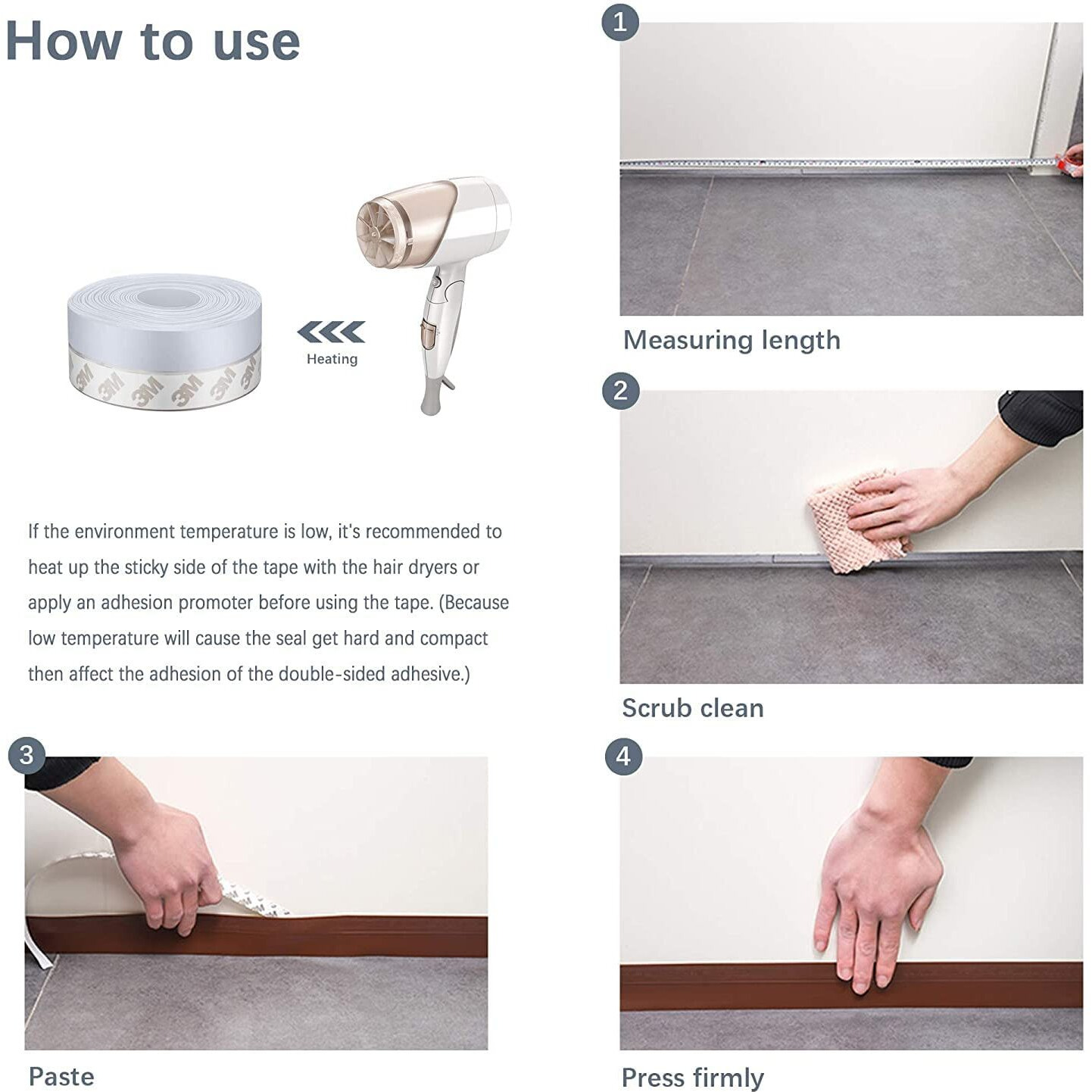 Bigxen Door Tape For Seal, Door Sealing Strip For Home, Door Sealing Tape For Home And Window Sealer For Gaps, Door Sealing Tape (45 Mm, 3 Meter)