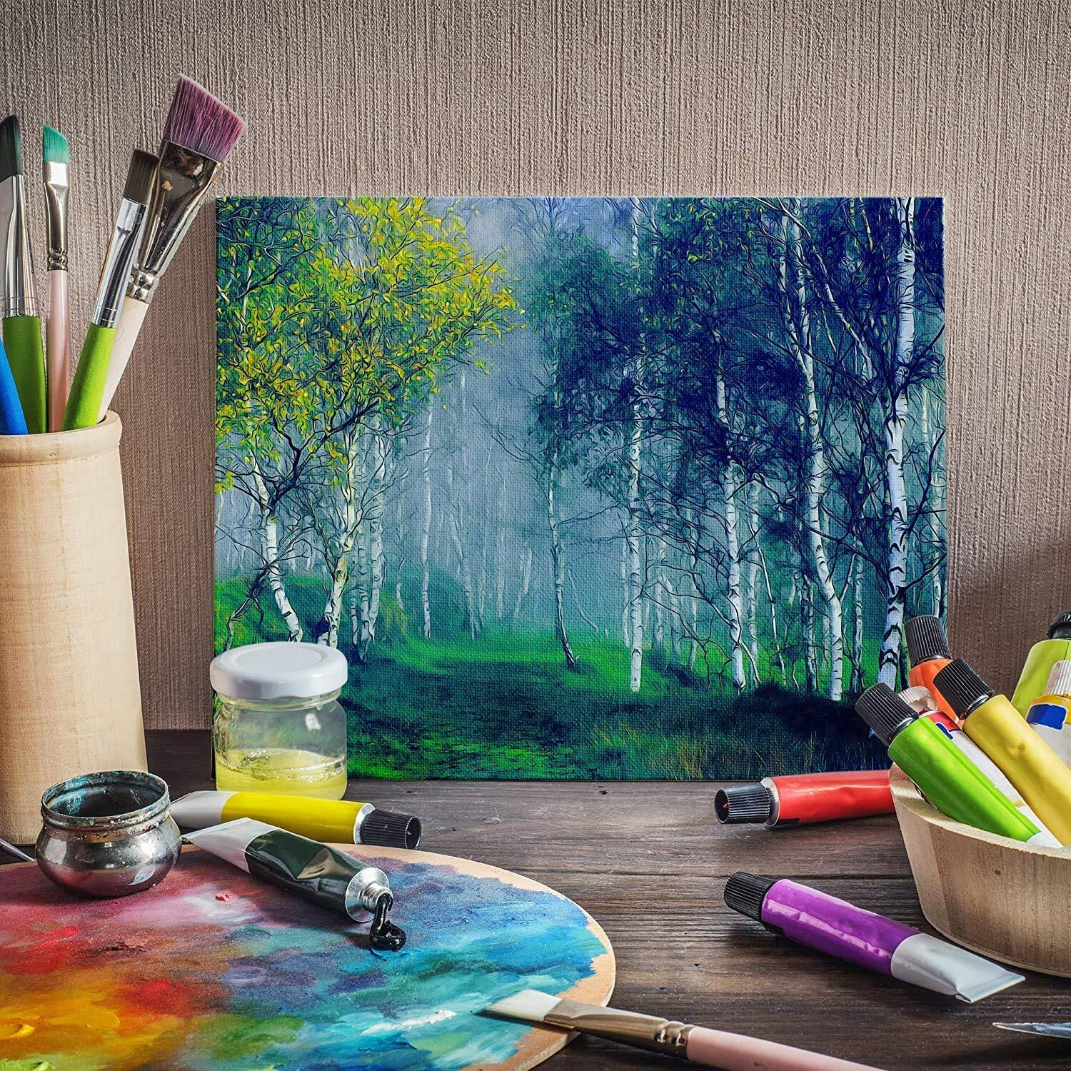 Variety Canvas Board 10X14, 8X8, 5X5, 3X3 Inch Pack Of 8