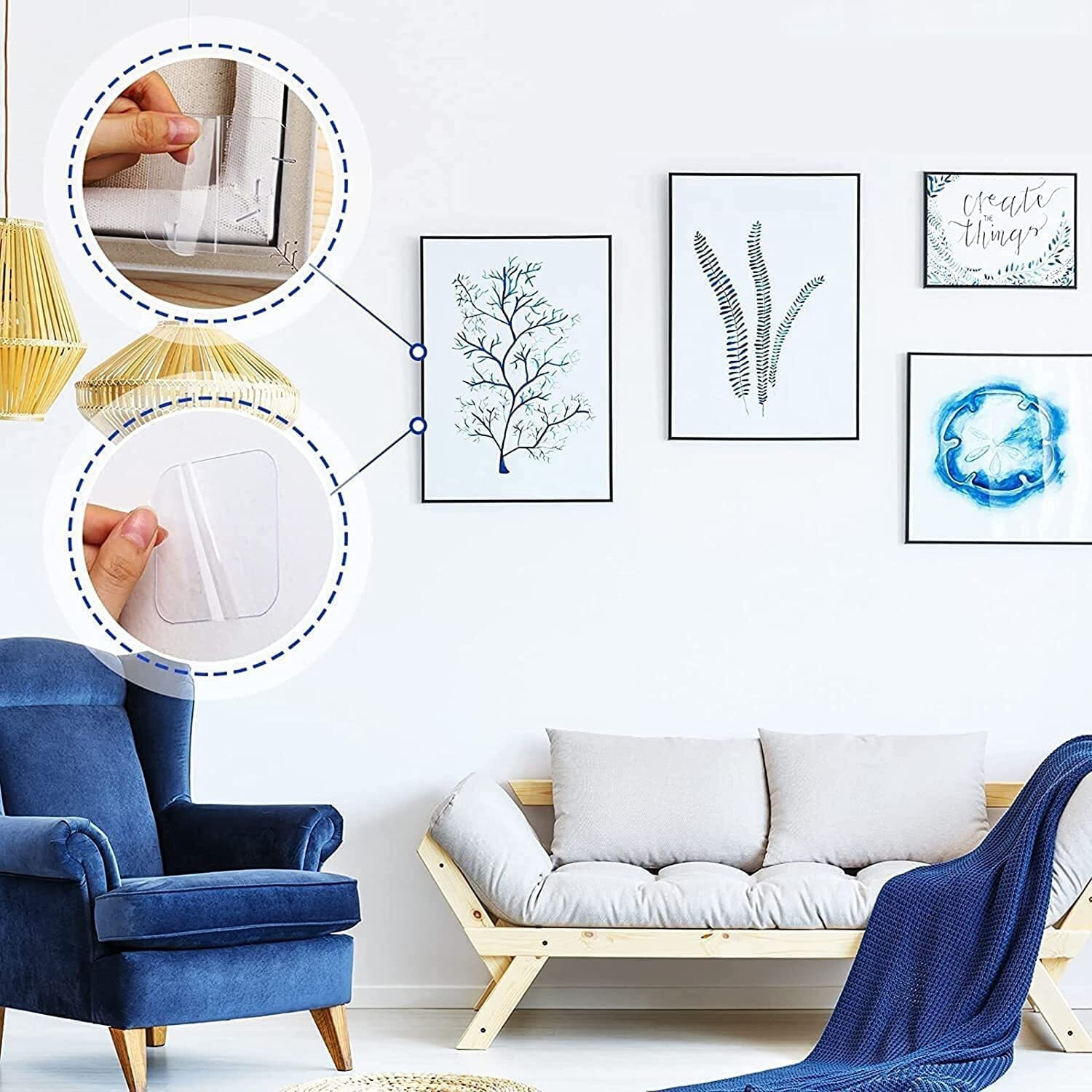Clematis Self-Adhesive Tape Double Sided Sticker Tape For Wall, Kitchen/Office/Home/Car, Strong Heavy Duty, Washable, Patch Clear, Removable Adhesive Transparent Grip Tape Stickers (30)