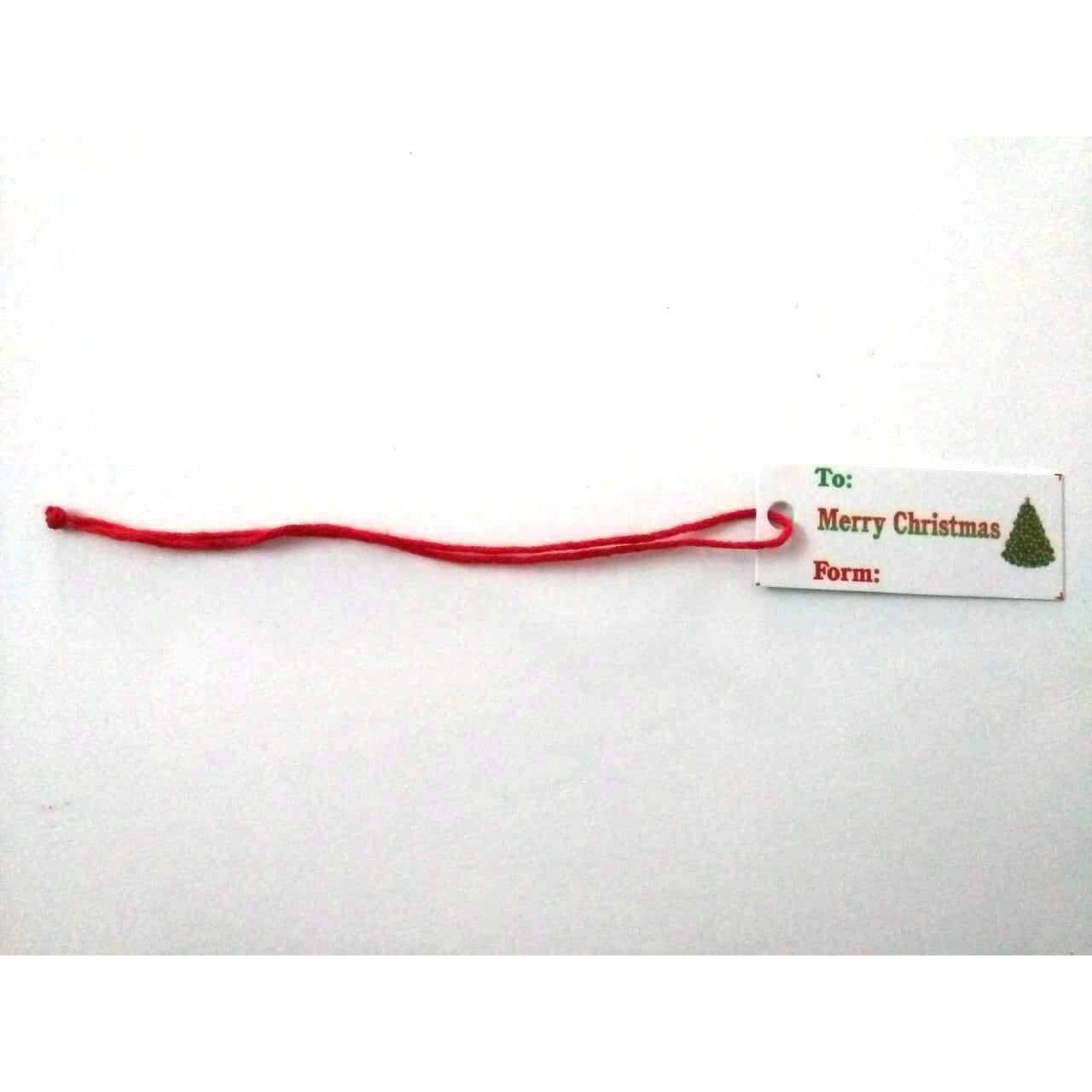 Atmiyamart Merry Christmas Gift Tags With String Decorative Kraft Paper, White Paper Christmas Tag 100Pcs