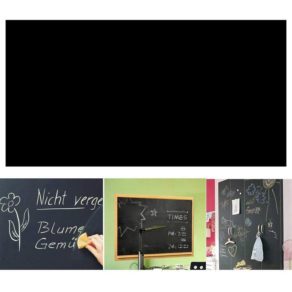 Sea Waves Black Board Vinyl (45X200Cm) Wall Sticker Removable Decal Chalkboard With 5 Chalks For Home School Office College Room Kitchen Kids