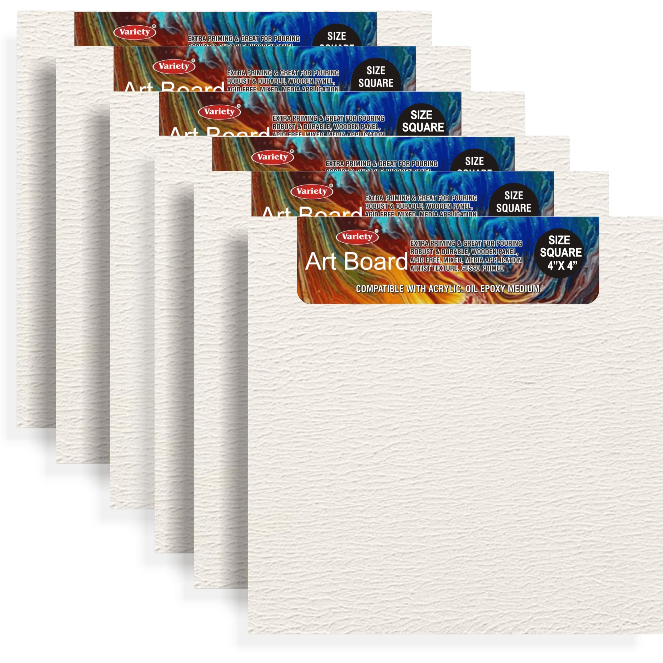 Variety Canvas Artist's Art Board Gesso Primed For Painting (8 X 10 Pack Of 3)