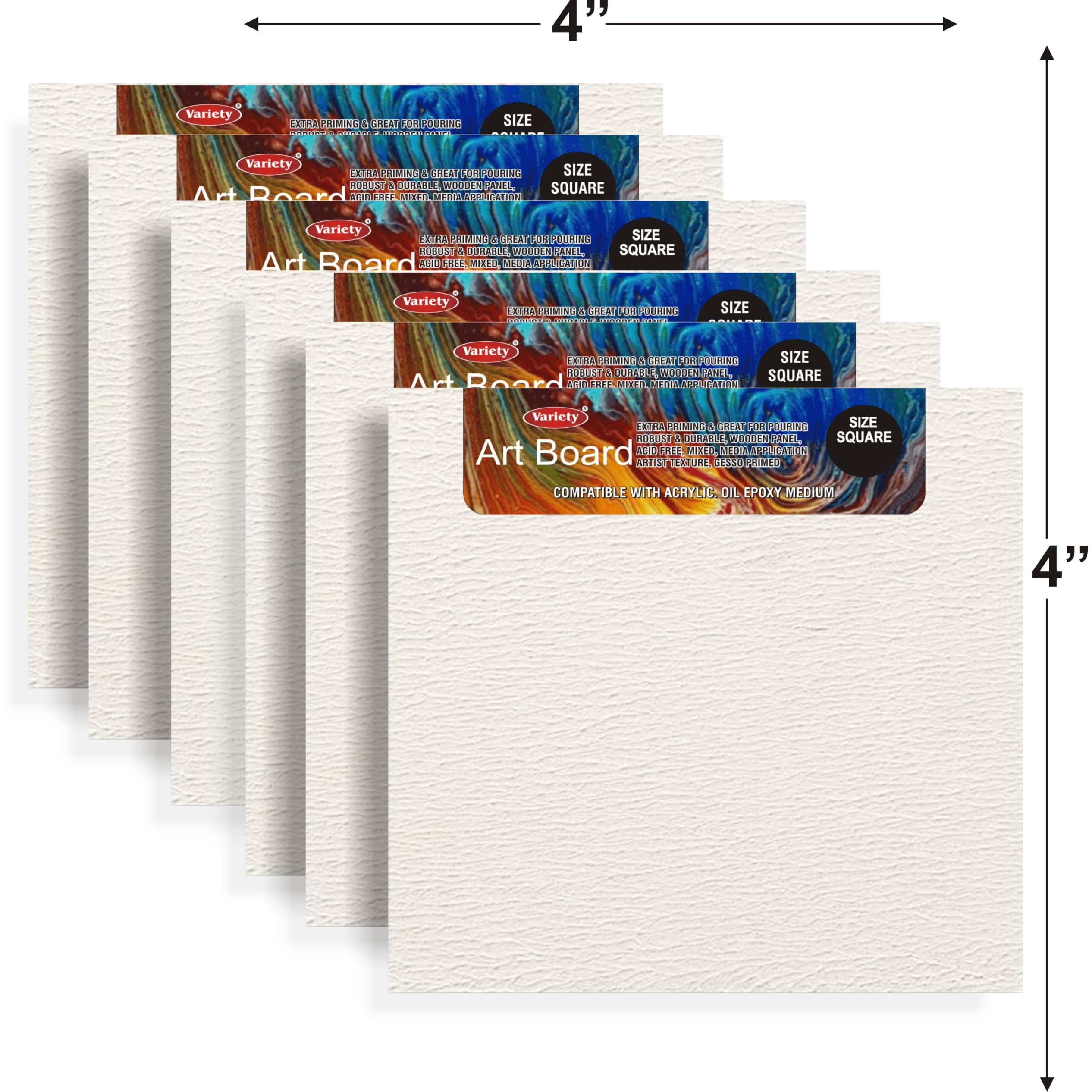 Variety Canvas Artist's Art Board Gesso Primed For Painting (8 X 10 Pack Of 3)