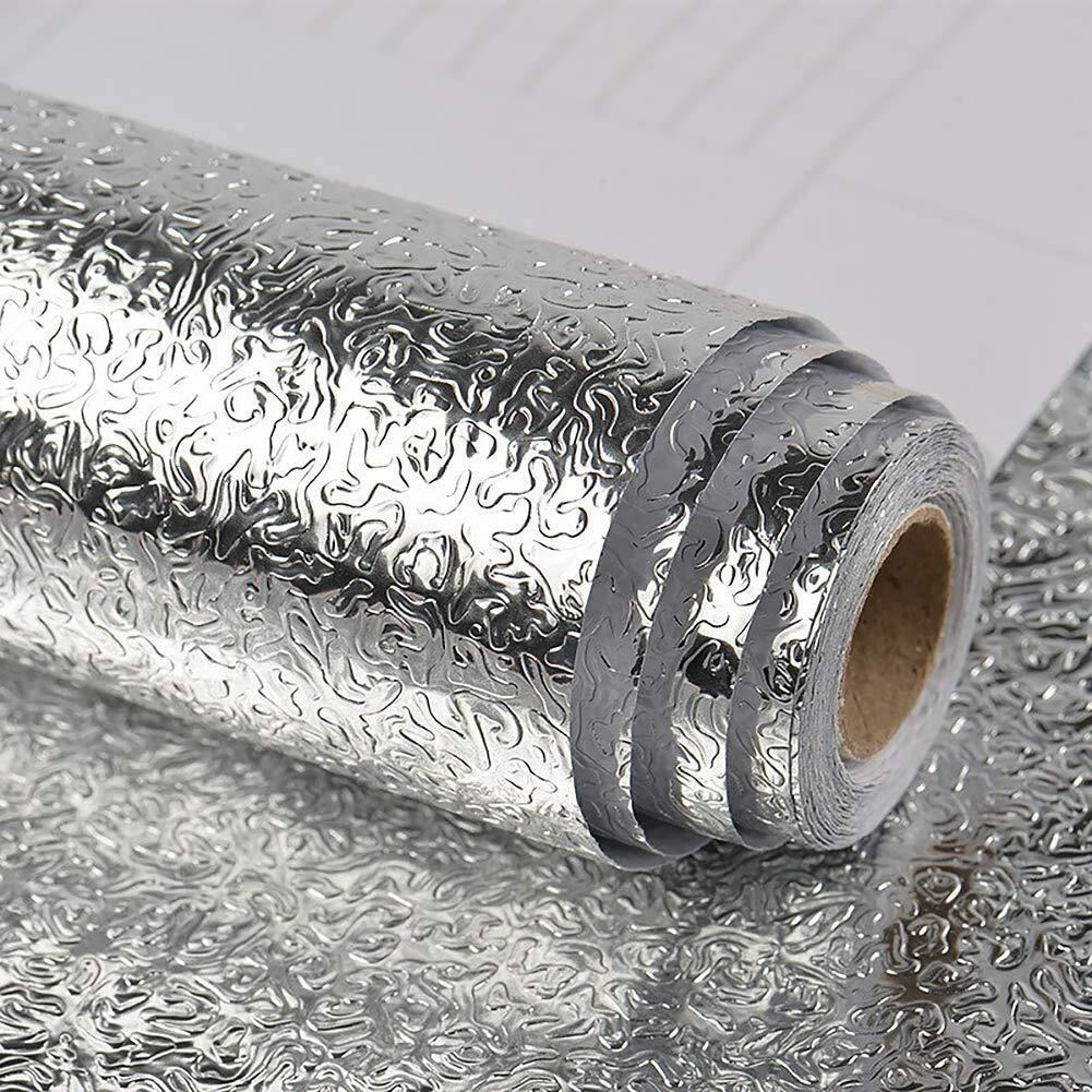 Ngel Aluminium Foil Stickers, Oil Proof, Kitchen Backsplash Wallpaper Self-Adhesive Wall Sticker Anti-Mold And Heat Resistant For Walls Cabinets Drawers And Shelves (30 * 200 Cm)