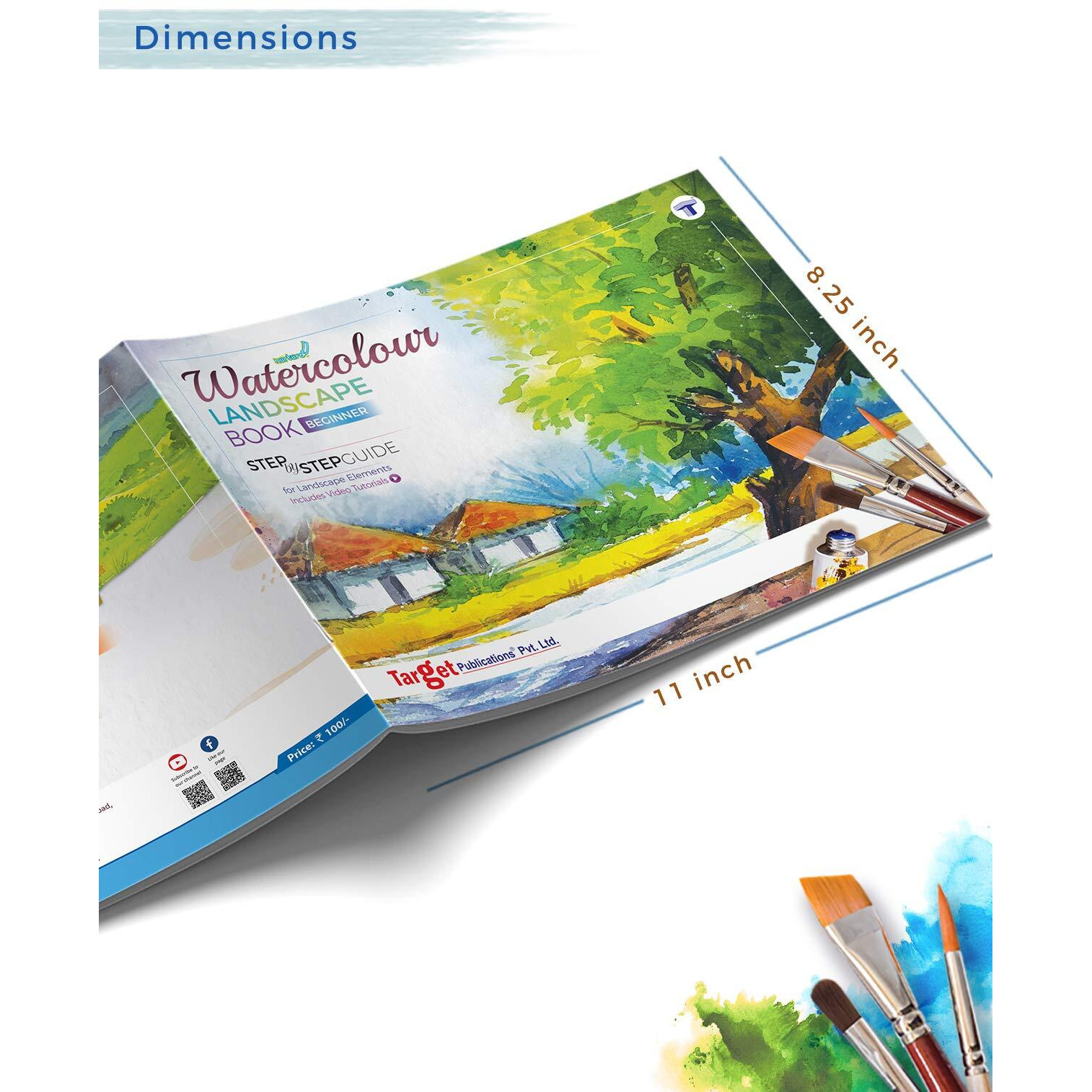 Watercolour Landscape Painting Book For Artists | Colouring Book | Stone, Grass, Tree Paintings | Step By Step Guide | Beginner Landscape Drawing Book