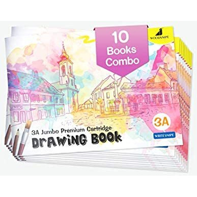 Target Publications Drawing For Kids | A4 Size Drawing Books | 36 White Blank Drawing Pages | Sketch Books For Drawing, Colouring And Painting | Set Of 10 Art Sketchbooks