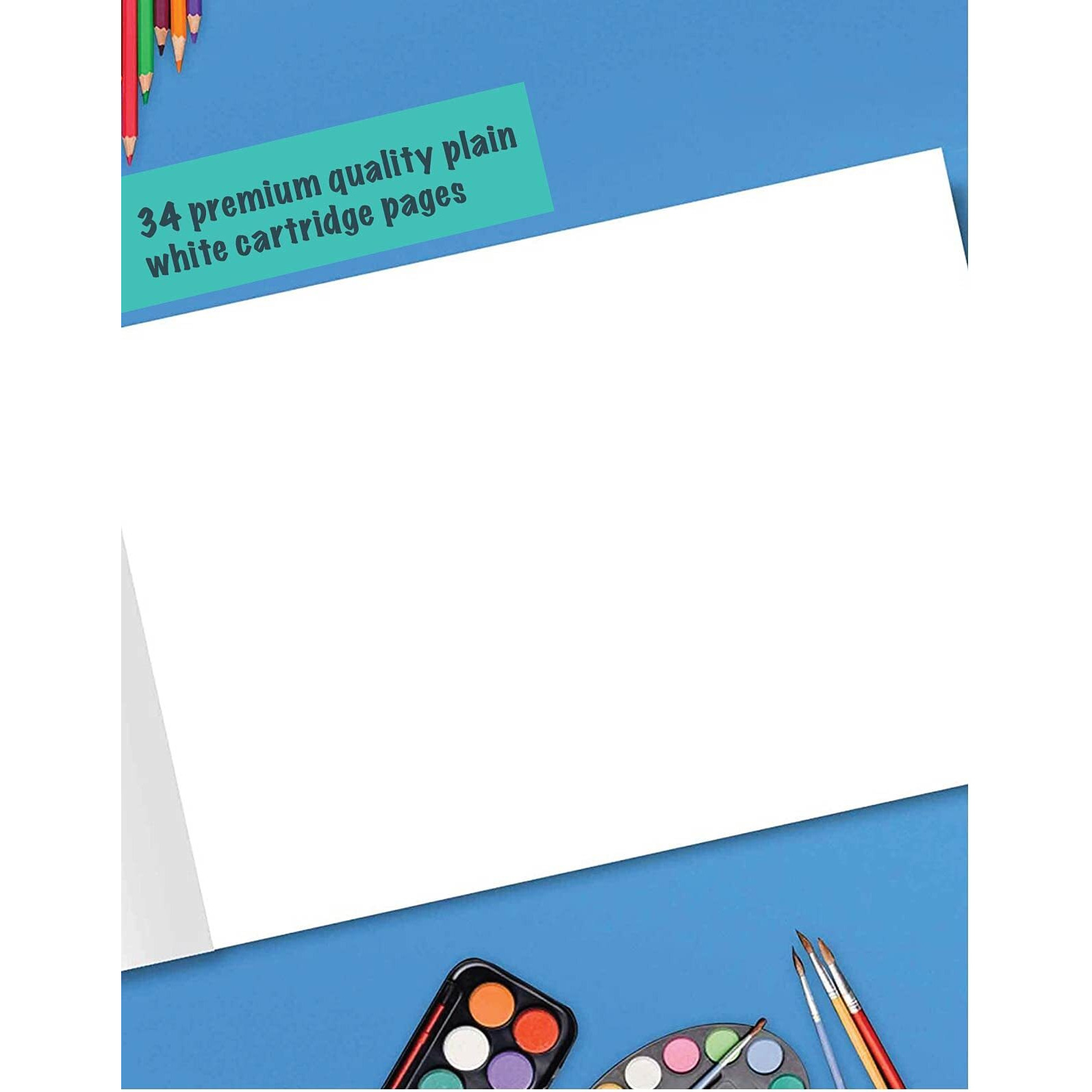 Drawing Book Jumbo Size | Sketch Pad For Kids, Students & Artists | 34 White Blank Pages | 37 X 27 Cm Approx | Soft Cover | Best Premium Experience For Drawing, Colouring & Painting | Pack Of 6