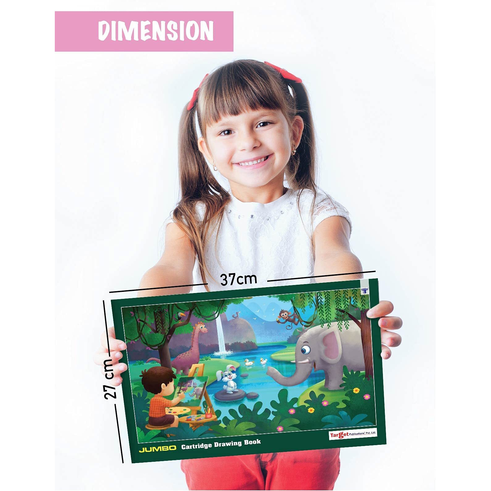 Jumbo Drawing Book For Kids, Artists | Big Plain Sketch Pad For Artists, Children, Students | 34 White Blank Unruled Pages | 37 X 27 Cm | Soft Cover | Sketching, Colouring, Painting | Set Of 3