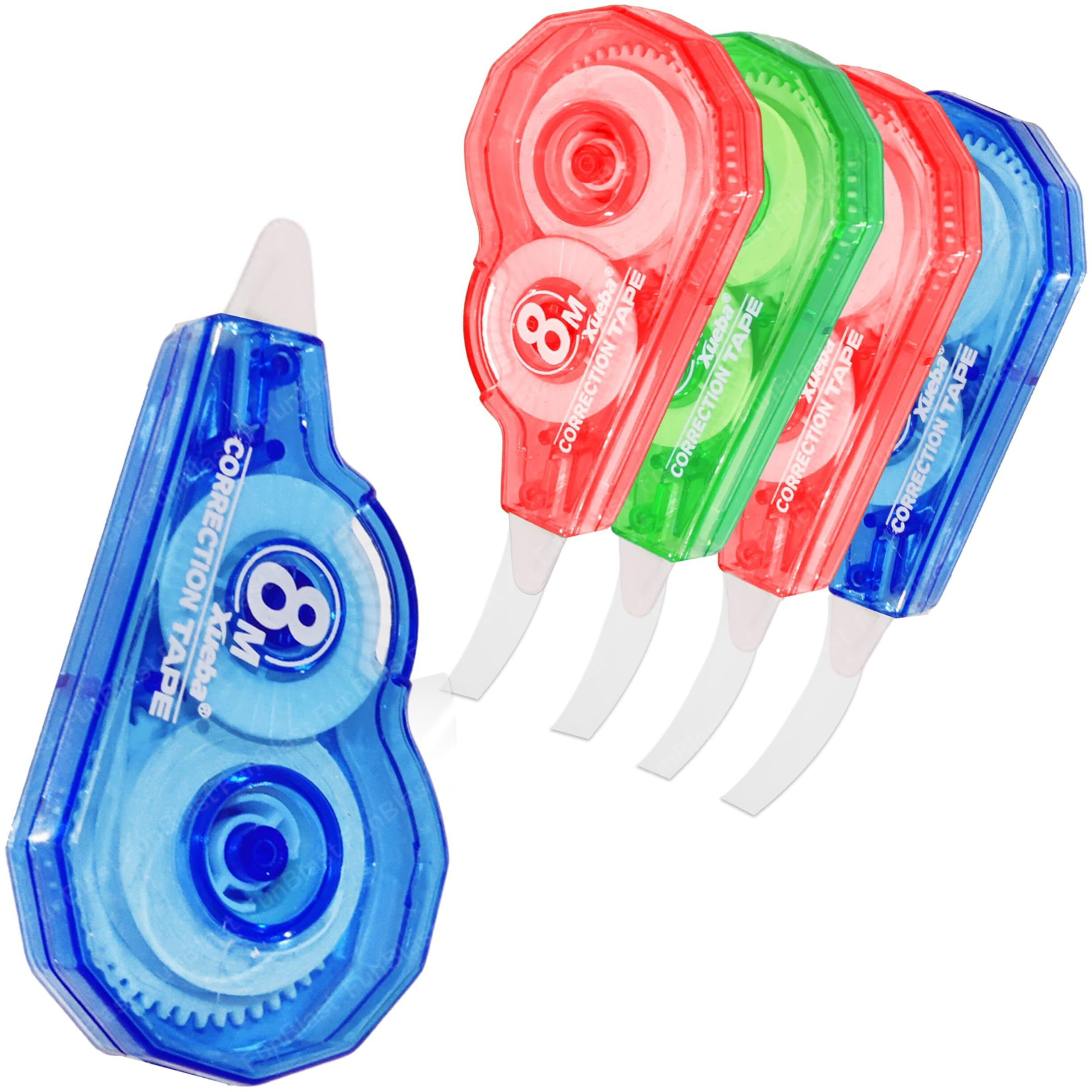 Funblast Correction Tape - Pack Of 5 Pcs Correction Tape 8 Meter X 5 Mm, For Journal, Correction Pen, Whitener For Correction, Stationary Items, Correction Pen Tape (Random Color)