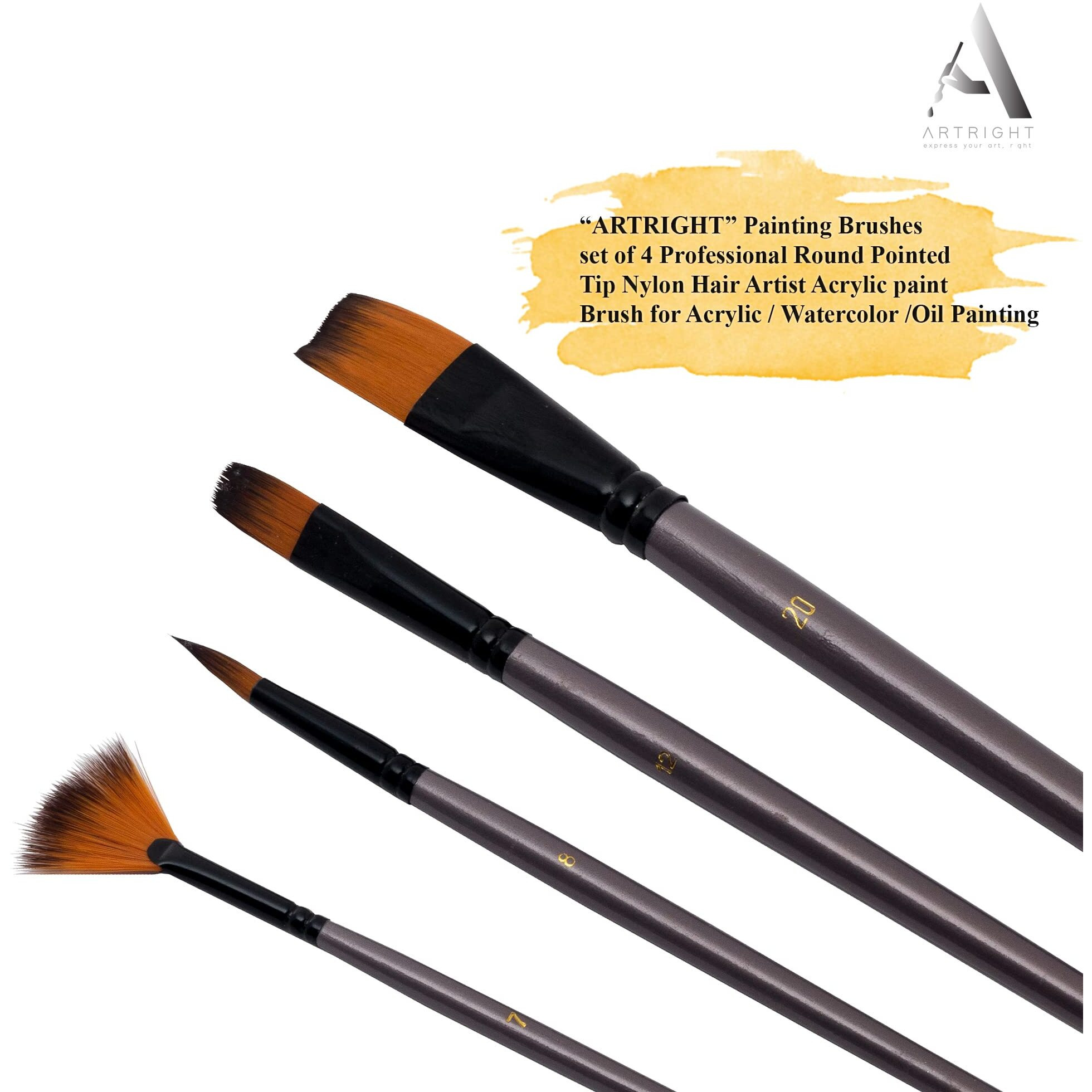 Artright 39 Pcs Painting Kit For Beginners & Kids With 4 Paint Brushes - Mini Wooden Easel With Canvas - 20 A5 Watercolor Papers - Mini Painting Palette - Artists Color Set Of 12