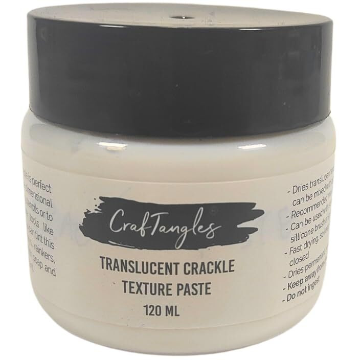 Craftangles Texture Paste - Crackle Translucent (120 Ml), For Art And Craft, Non Toxic, Made In India, Artist Grade, Add Texture To Art, Ctmmtptc120