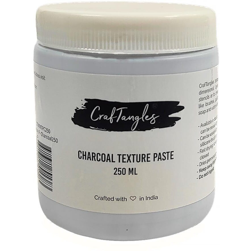 Craftangles Texture Paste - Black (250 Ml), For Art And Craft, Non Toxic, Made In India, Artist Grade, Add Texture To Art, Ctmmtpc250