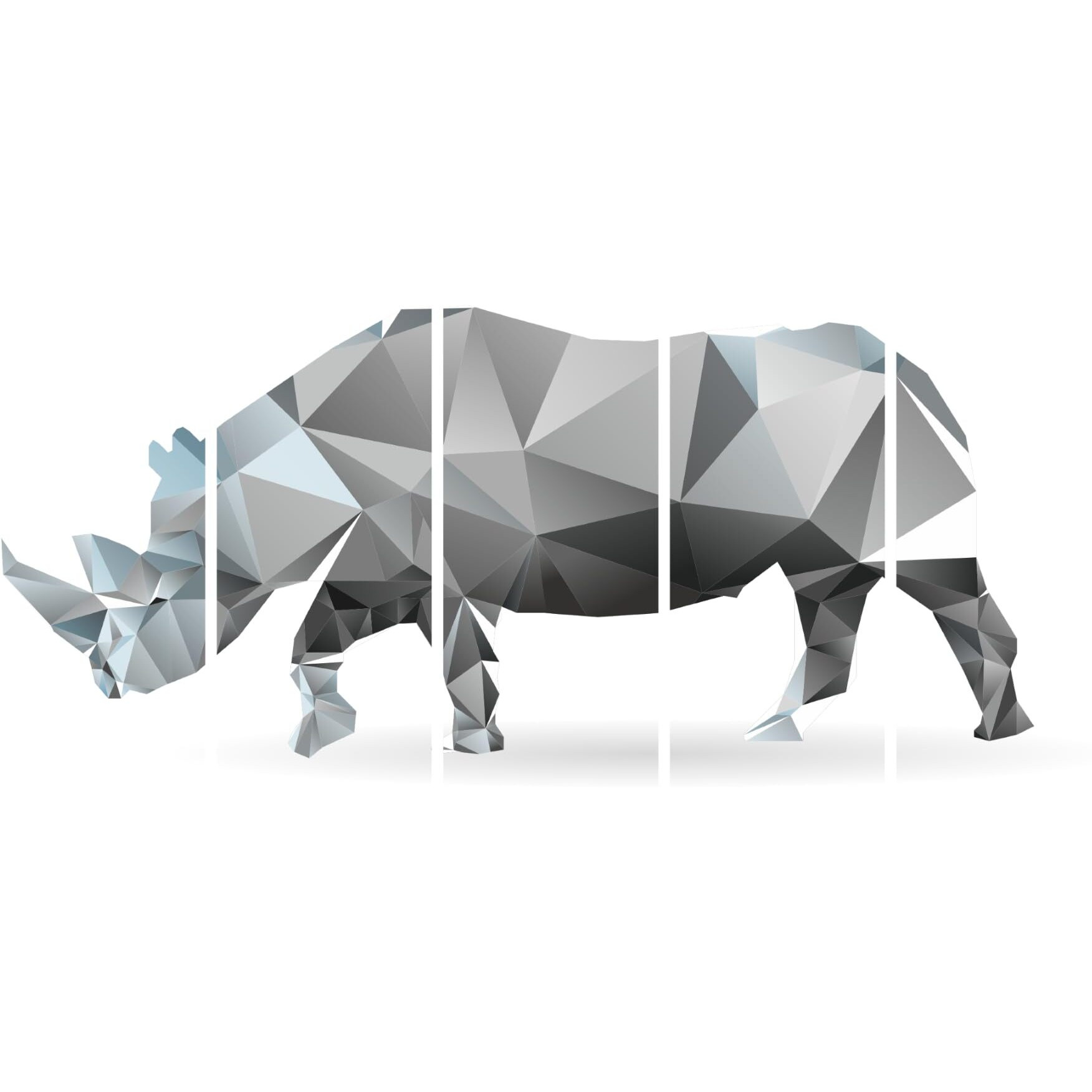 Inephos Multiple Frames Rhino Polygon Wall Painting (150Cm X 76Cm)