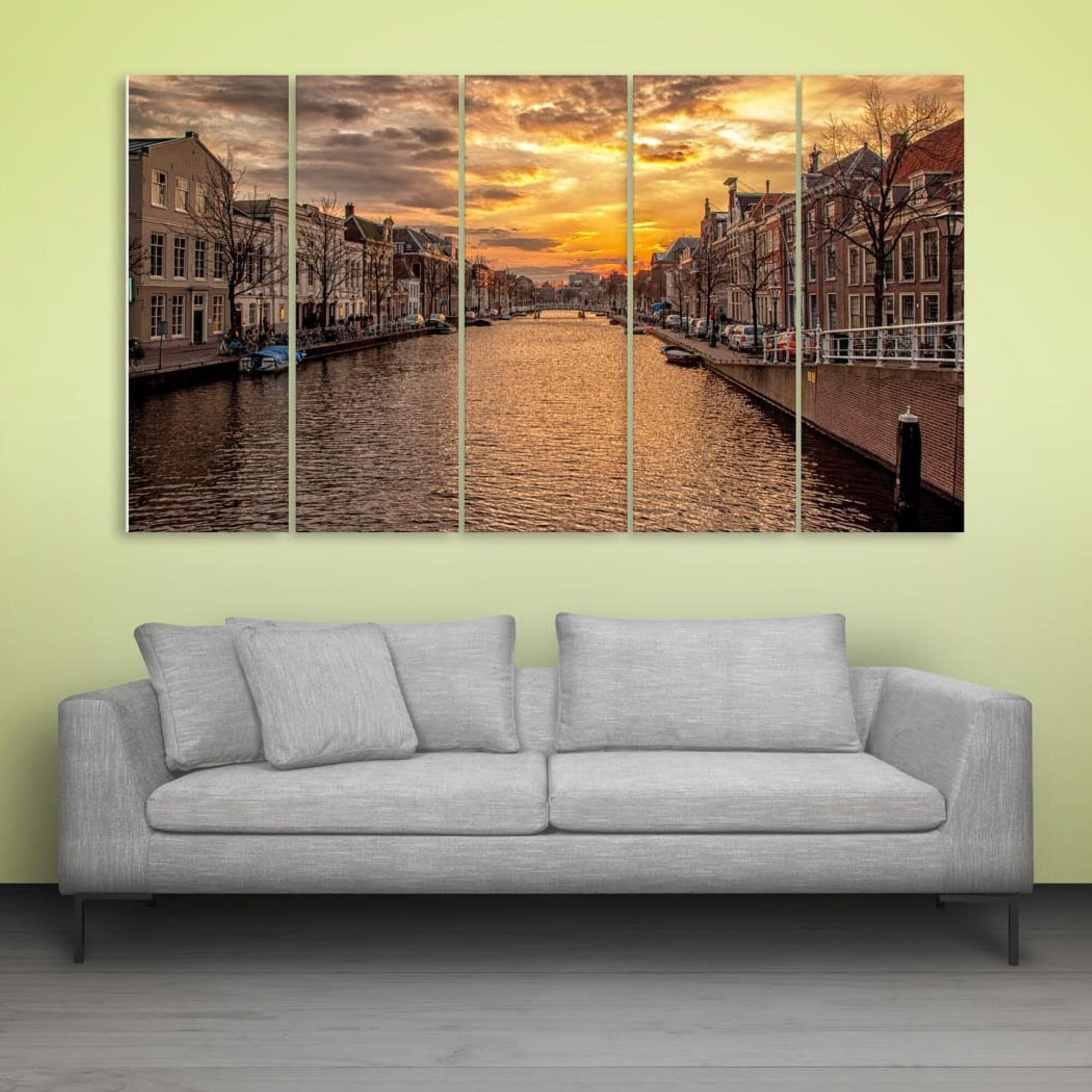 Inephos Vinyl Abstract Painting, Multicolour, Venice, Standard
