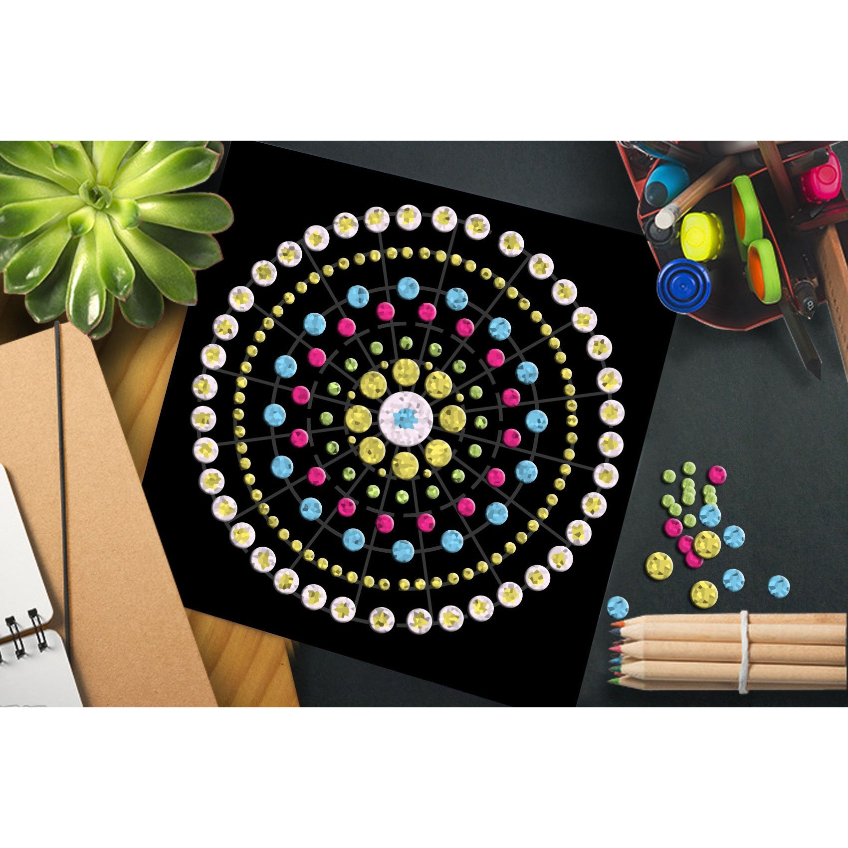 G Gss Designs Pack Of 3 Mandala Stencils Template Set-Mandala Dotting Tool-Art Painting Guide For Furniture Cards Canvas Stone Wood (Sl-016)