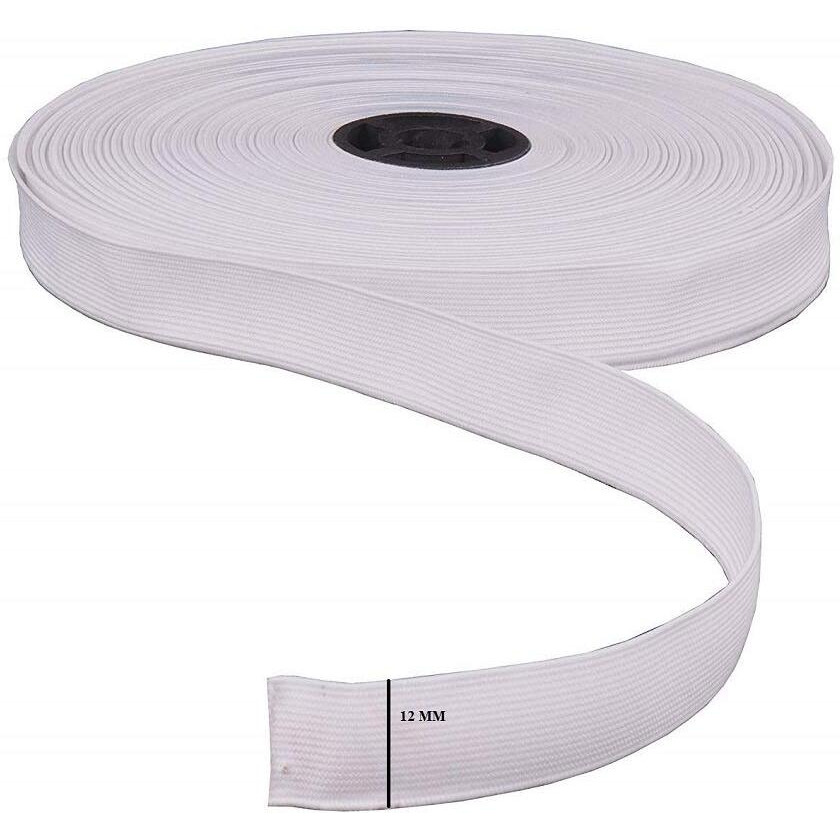 Aanij Elastic Long Lasting For Tailoring/Sewing, Fashion Designing, Boutique, Stitching (12 Mm, 5,Meter)