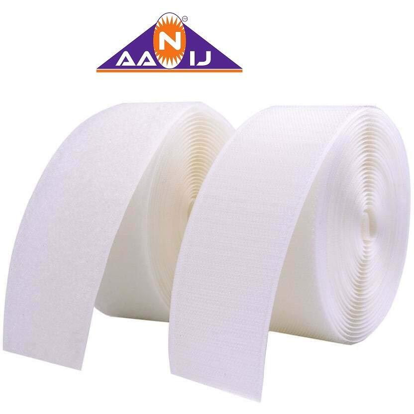 Aanij Hoop And Loop Tape Fastener (5 Meter, 20 Mm, White)