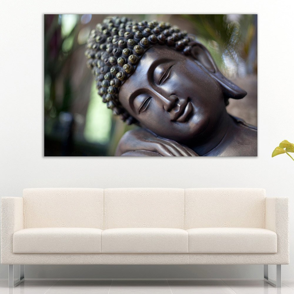Inephos Unframed Canvas Painting - Beautiful Buddha Religious Art Wall Painting For Living Room, Bedroom, Office, Hotels, Drawing Room (91Cm X 61Cm, Multi Color)