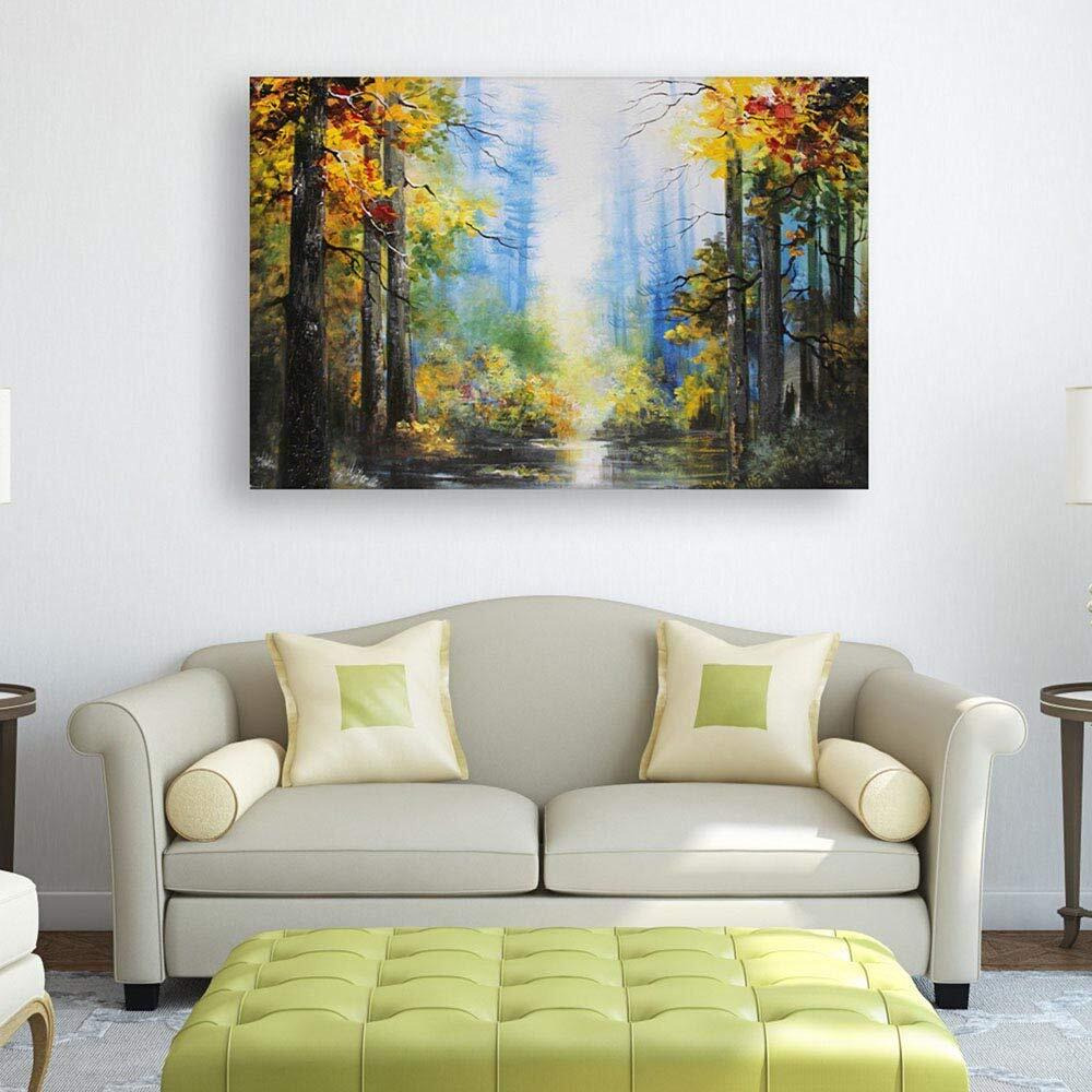 Inephos Framed Canvas - Abstract Beautiful Nature Landscapes Art Wall Painting (85Cm X 55Cm, Multicolour)