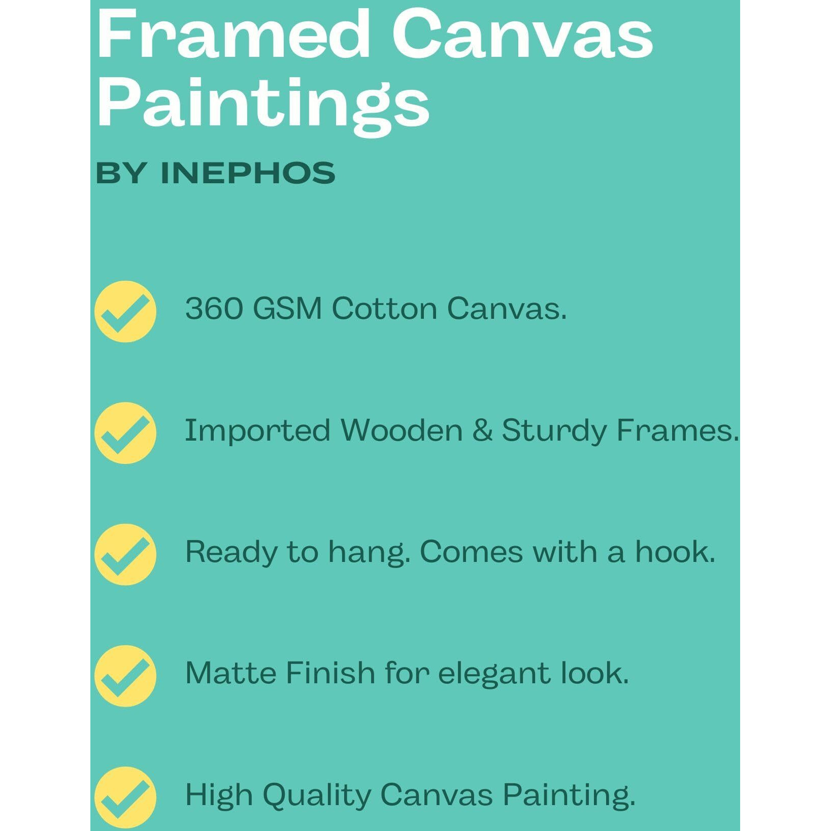 Inephos Framed Canvas - Abstract Beautiful Nature Landscapes Art Wall Painting (85Cm X 55Cm, Multicolour)