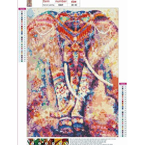 Diy 5D Diamond Painting Kits For Adults Kids Full Drill Round Beads Paint By Numbers Diamond Art Craft Kits For Home Wall Decor (Elephant, Canvas Size 11.8''X15.7''/ 30X40Cm)