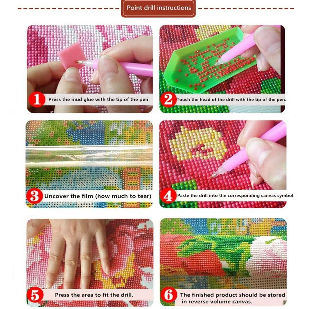 Diy 5D Diamond Painting Kits For Adults Kids Full Drill Round Beads Paint By Numbers Diamond Art Craft Kits For Home Wall Decor (Elephant, Canvas Size 11.8''X15.7''/ 30X40Cm)