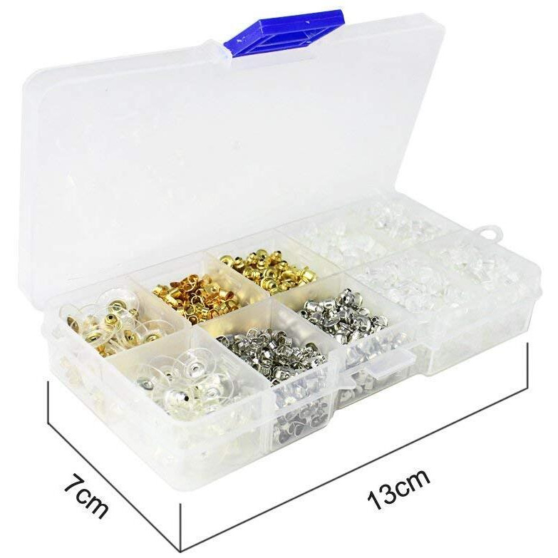 Diy Crafts Pack Of 1360 Pcs, Design No  1, Earring Backs,Clutch Safety Earring Pad Including Styles Of Clips Bulle(Pack Of 1360 Pcs, Design No  1)