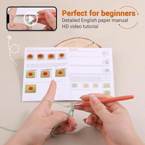 Dianzhu Crochet Kit For Beginners - Phonebag Crochet Starter Kit With Video Tutorials And Yarns, Hook, Accessories For Adult Knitting Craft Diy (Purple)