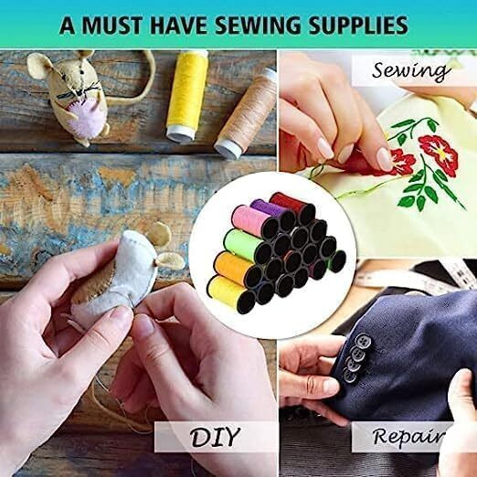 Drewit Star Sewing Kit All In One Mini Small Portable Sewing Kit Box With Accessories, Thread Spools, Scissors, Stitching Accessories Including Needle Set Travel Home