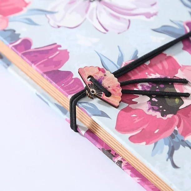 Even Scrapbook Folding Page Photo Album Photo Albums Handmade Art Album Book Scrap Book Diy Album Vintage Scrapbook With Attractive Printed Cover (16 Sheets,32 Pages) (Big Flower Print)