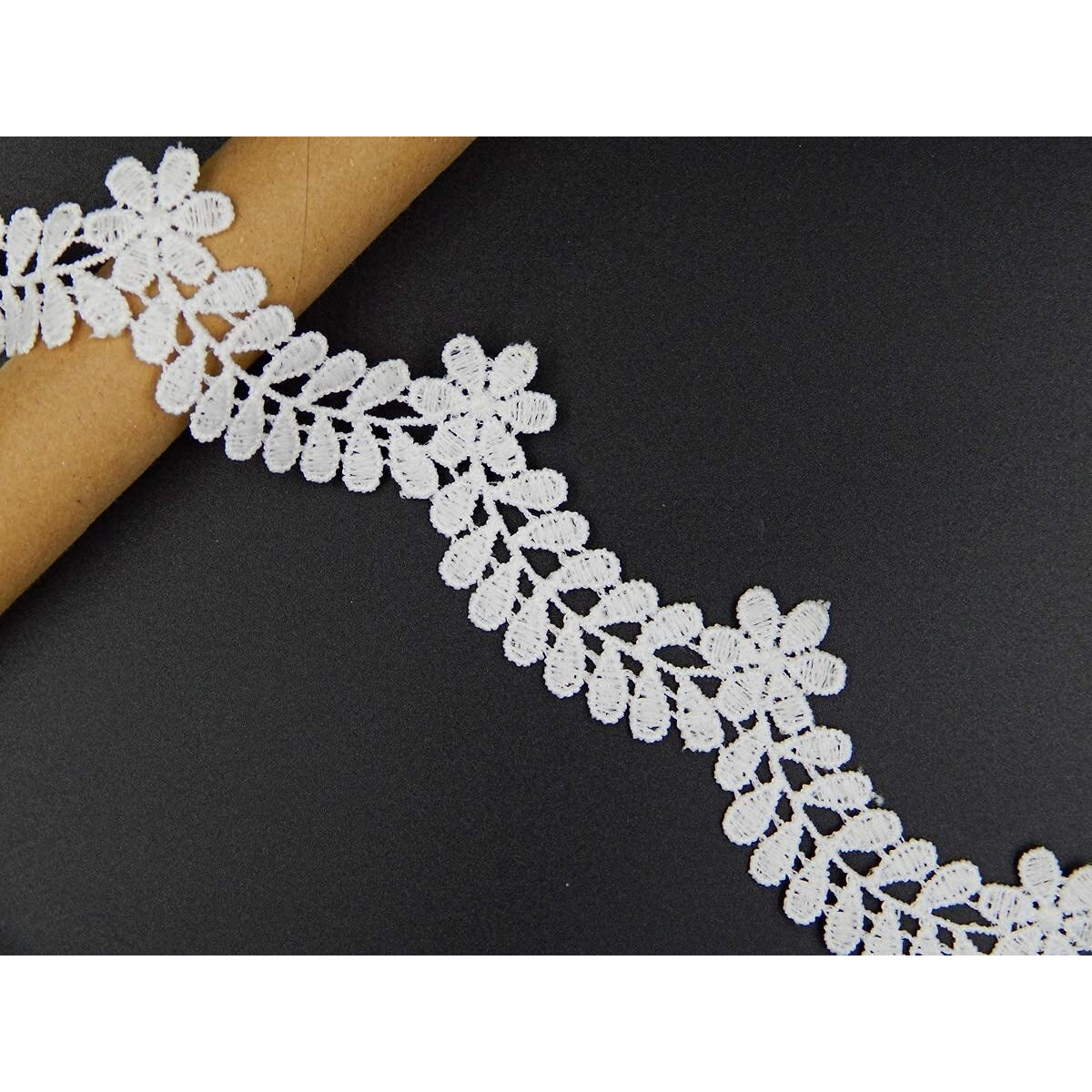 Orient Lace Craft White Lace And Border Material (Size 3 Cm, Qty 10 Meter)