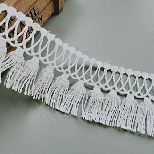 Orient Lace Craft 5 Mtr White Lace And Border Material | Decoration Embroidery Tassel Lace Ribbon Fabric For Decor Saree Duppata Top Dress Bridal Party Diy Clothing/Accessory