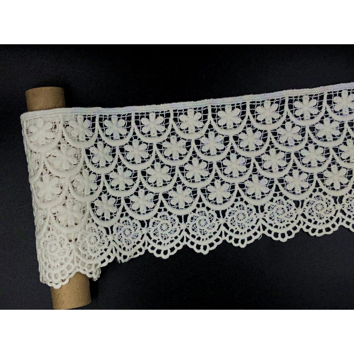Orient Lace Craft Off White Lace Border Material For Suits,Saree An Dupatta (Size 10.5 Cm) Qty 4.5 Meter