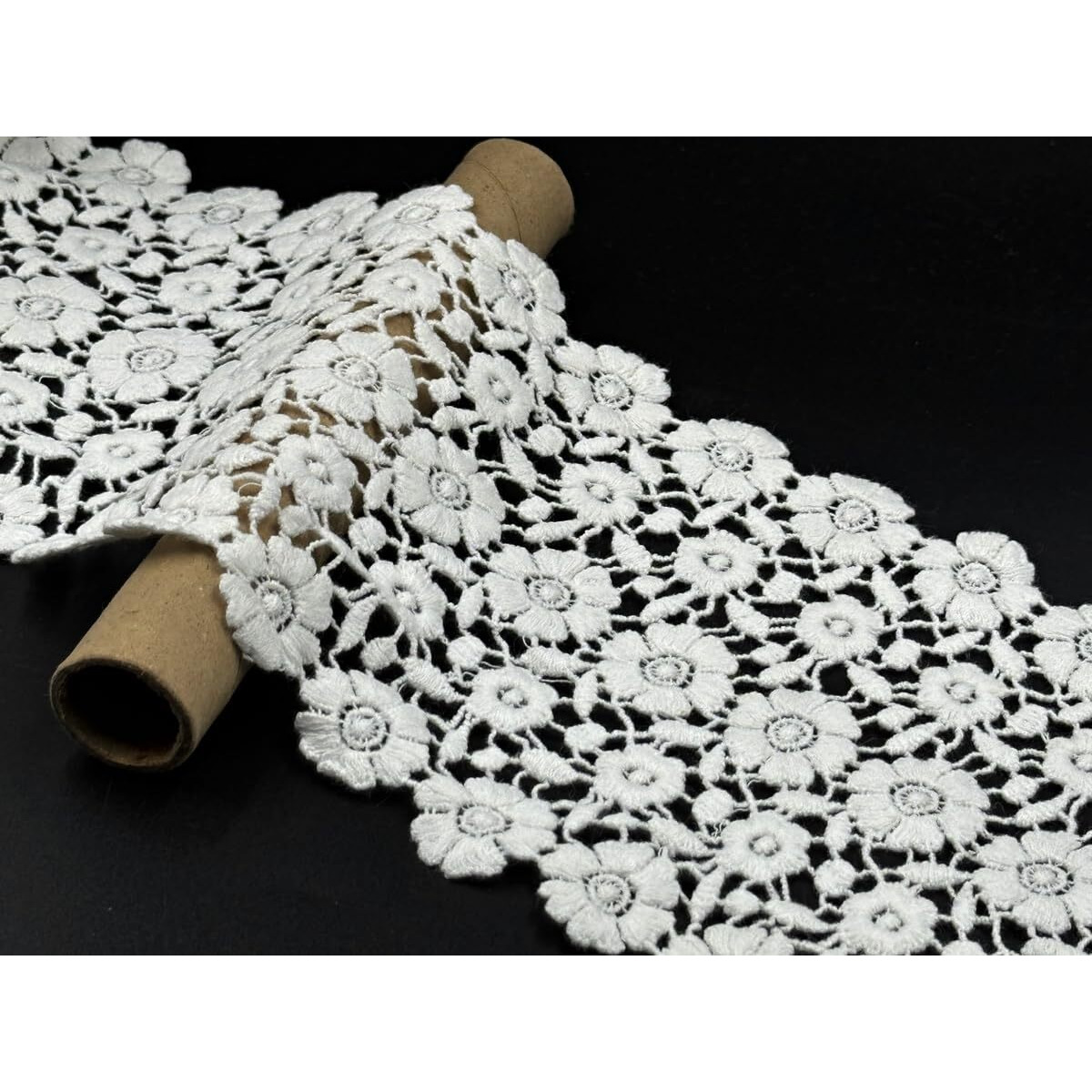 Orient Lace Craft Elegant White Embroidered Lace Border  13 Cm Wide | 5 Yards Fancy Trim For Sarees, Suits & Dupattas