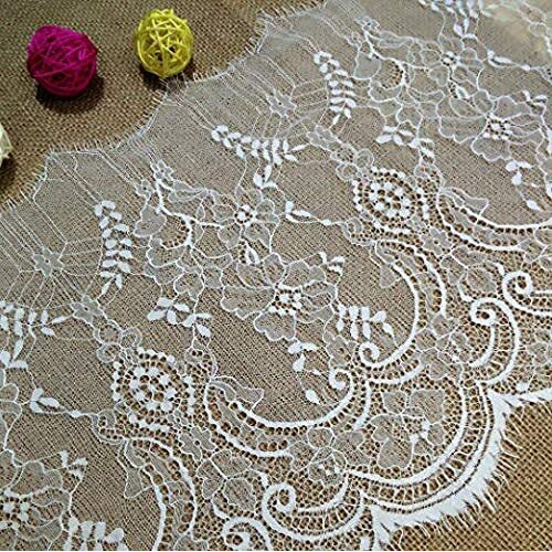 Orient Lace Craft White Net Scallop Lace  Nylon Eyelash Flower Trim Ribbon For Sewing, Dresses, Skirts, Burkha, Dcor & Diy Handicrafts