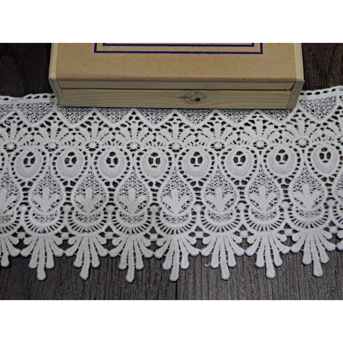 Orient Lace Craftcotton Lace And Border Material (Size 12 Cm) Qty 5 Meter, Off White