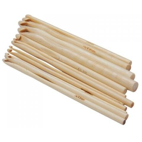 Imported 12 Sizes Bamboo Crochet Hooks Knitting Needles 3.0-10Mm