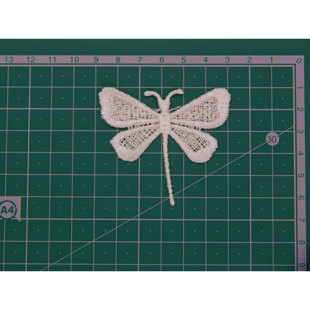 Ecru,Embroidered Sew On Butterfly Patch For Suits,Saree & Dupatta Qty 10 Pcs,Used As Borders,Designer Embroidery Patch,Applique,Sewing Supplies,3D Polyester Lace Patch Work,Diy Art & Craft (Small)