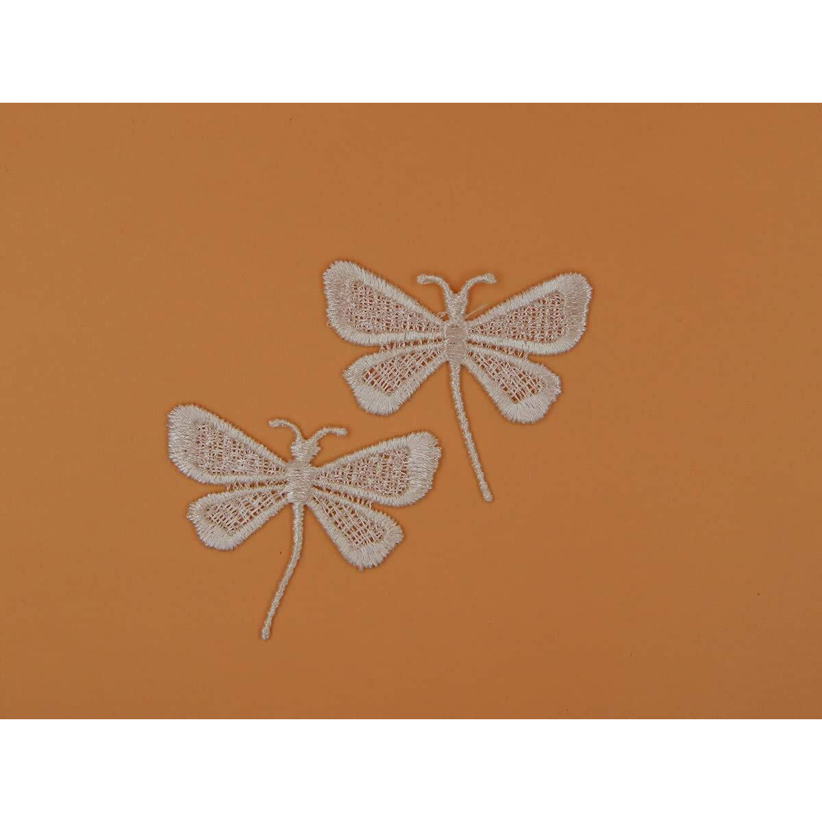 Ecru,Embroidered Sew On Butterfly Patch For Suits,Saree & Dupatta Qty 10 Pcs,Used As Borders,Designer Embroidery Patch,Applique,Sewing Supplies,3D Polyester Lace Patch Work,Diy Art & Craft (Small)