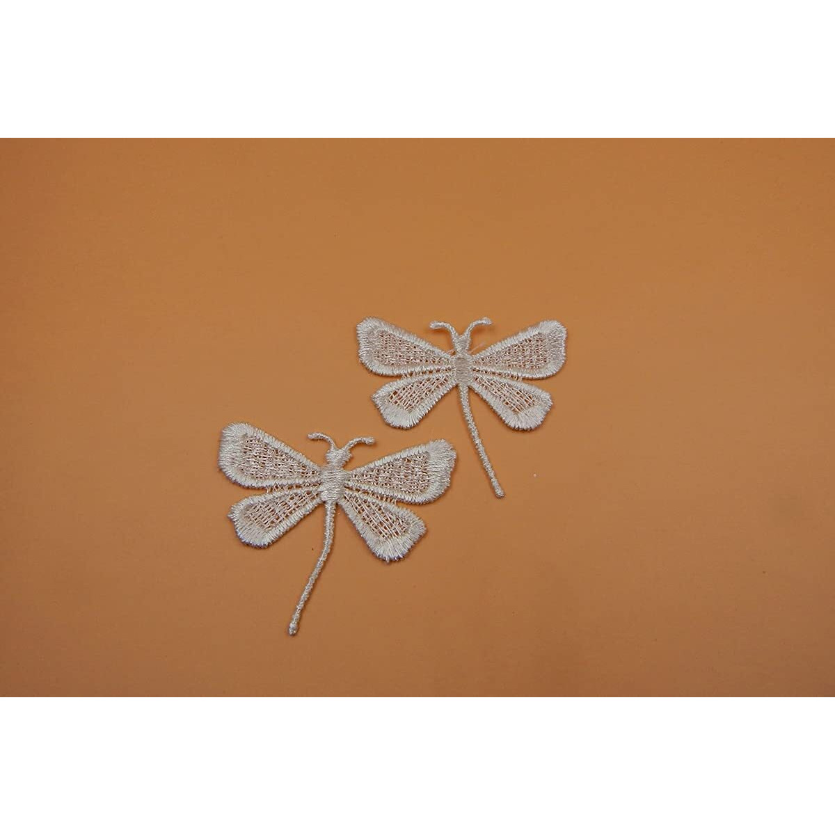 Ecru,Embroidered Sew On Butterfly Patch For Suits,Saree & Dupatta Qty 10 Pcs,Used As Borders,Designer Embroidery Patch,Applique,Sewing Supplies,3D Polyester Lace Patch Work,Diy Art & Craft (Small)