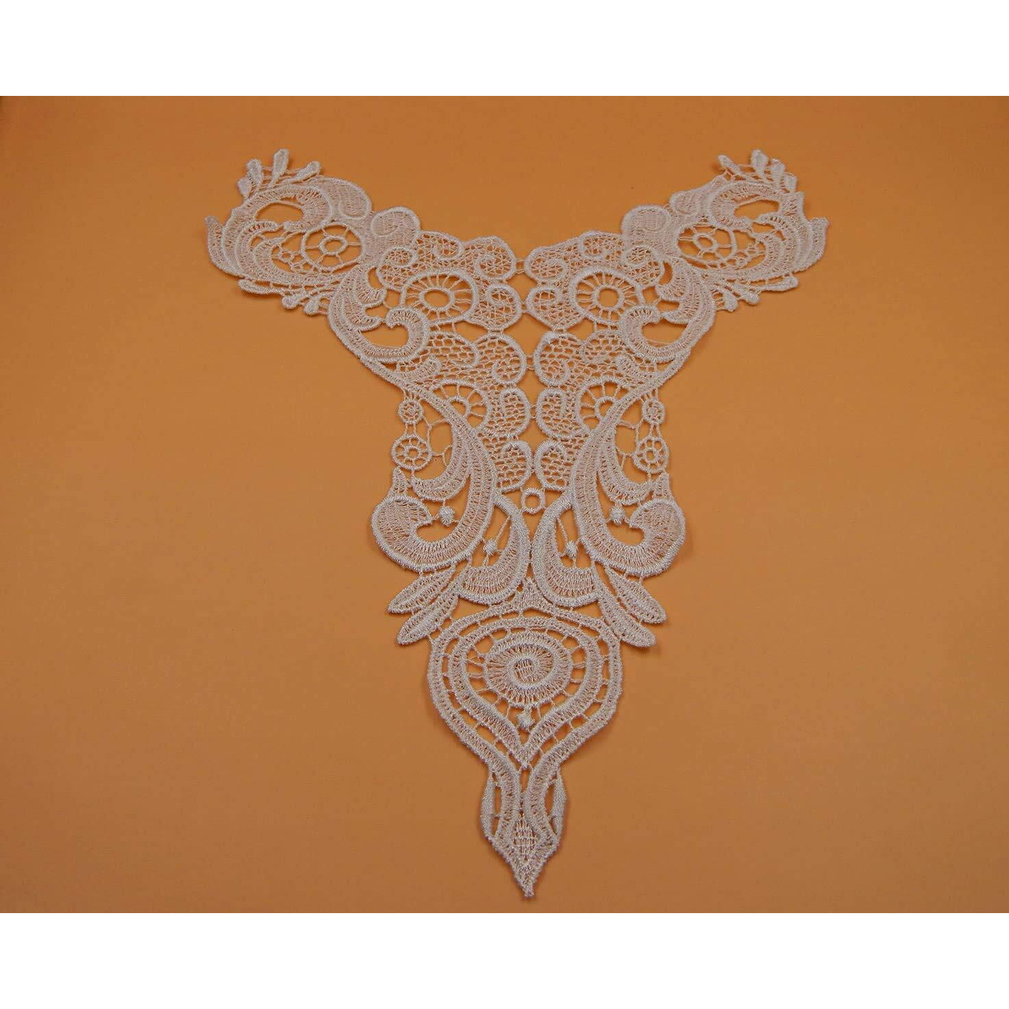 White,Vintage Dyeable Hand Crafted Embroidery Rayon Neck Lace Patch | Material For Lace Jewelry,Scrap Book,Suits,Shirts,Dresses Qty 1 Piece ,Used As Trims,Borders,Designer Embroidery Patch,Applique,Sewing Supplies,Diy Art & Craft .
