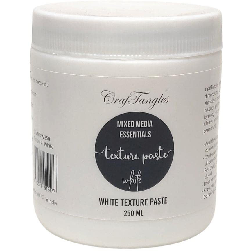 Craftangles Texture Acrylic Paste - White (250 Ml), For Art And Craft, Non Toxic, Made In India, Artist Grade, Add Texture To Art, Ctmmtpw250