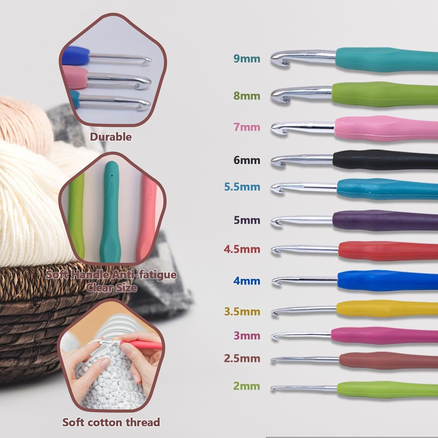 Alfa Mart 46 Pcs Crochet Kits For Beginners, All In One Crochet Kits With Crochet Yarn, Crochet Starter Kit Include 24 Colors Yarn Skeins Knitting Accessories For Adults Kids Beginner Craft