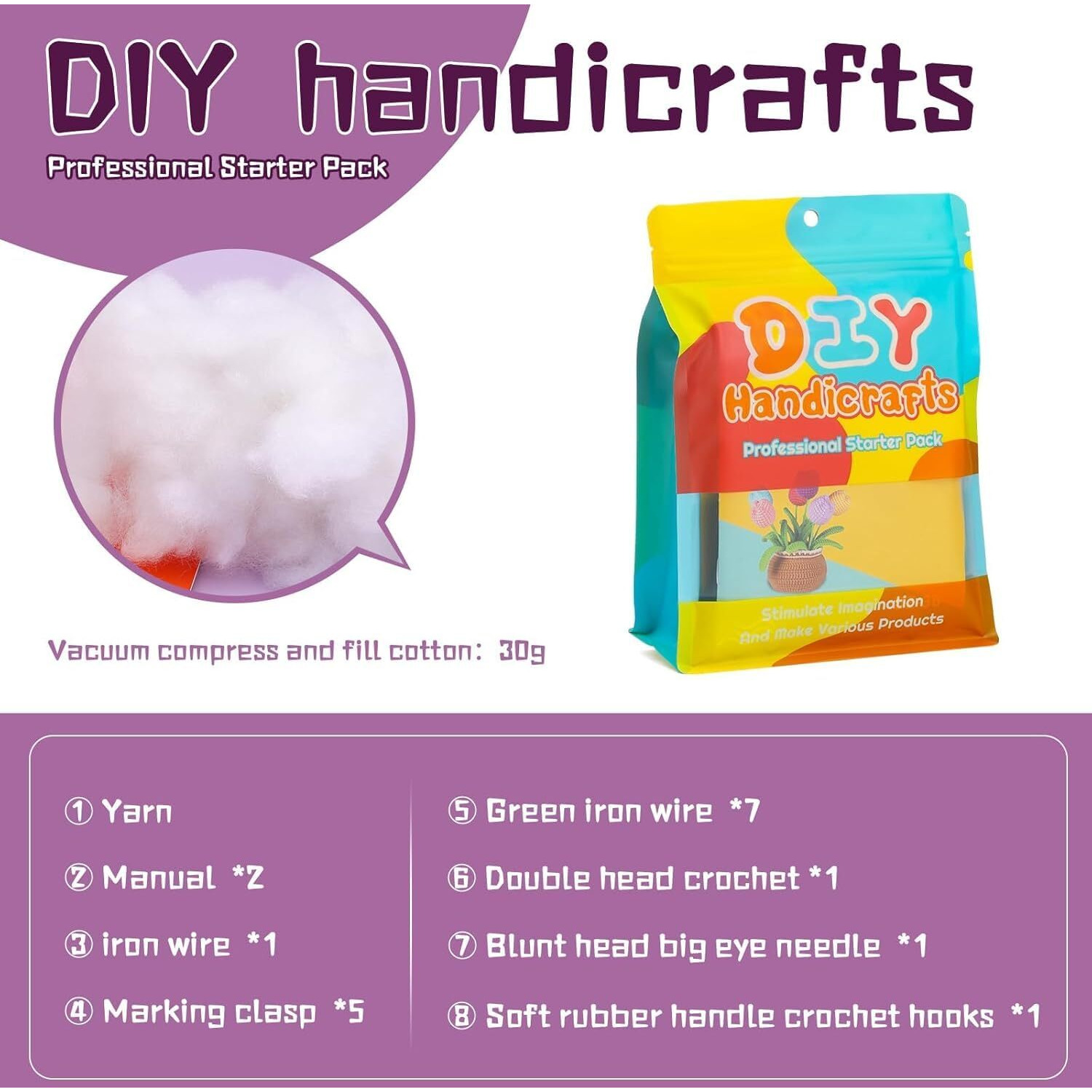 Tusmad Crochet Kit For Beginners  8 Tulip Flower Crochet Kit For Adults, Complete Knitting Set With Yarn, Crochet Accessories, Polyester Fiber & Step-By-Step Video Tutorials  Diy Craft Gift
