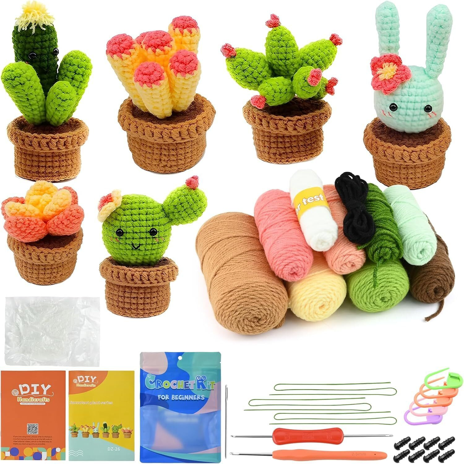 Felthouse Crochet Kit For Beginners - Diy Crochet Flower Kit For Adults & Kids - Create Sunflower, Hair Accessories & More - Perfect Crochet Kit For Beginners, Woobles, And Flower Making