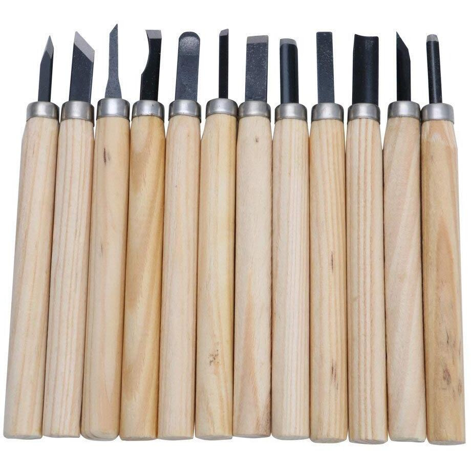 Gnanex Wood Carving Tool Set Of 12Pcs Chisels Knives & Accessories
