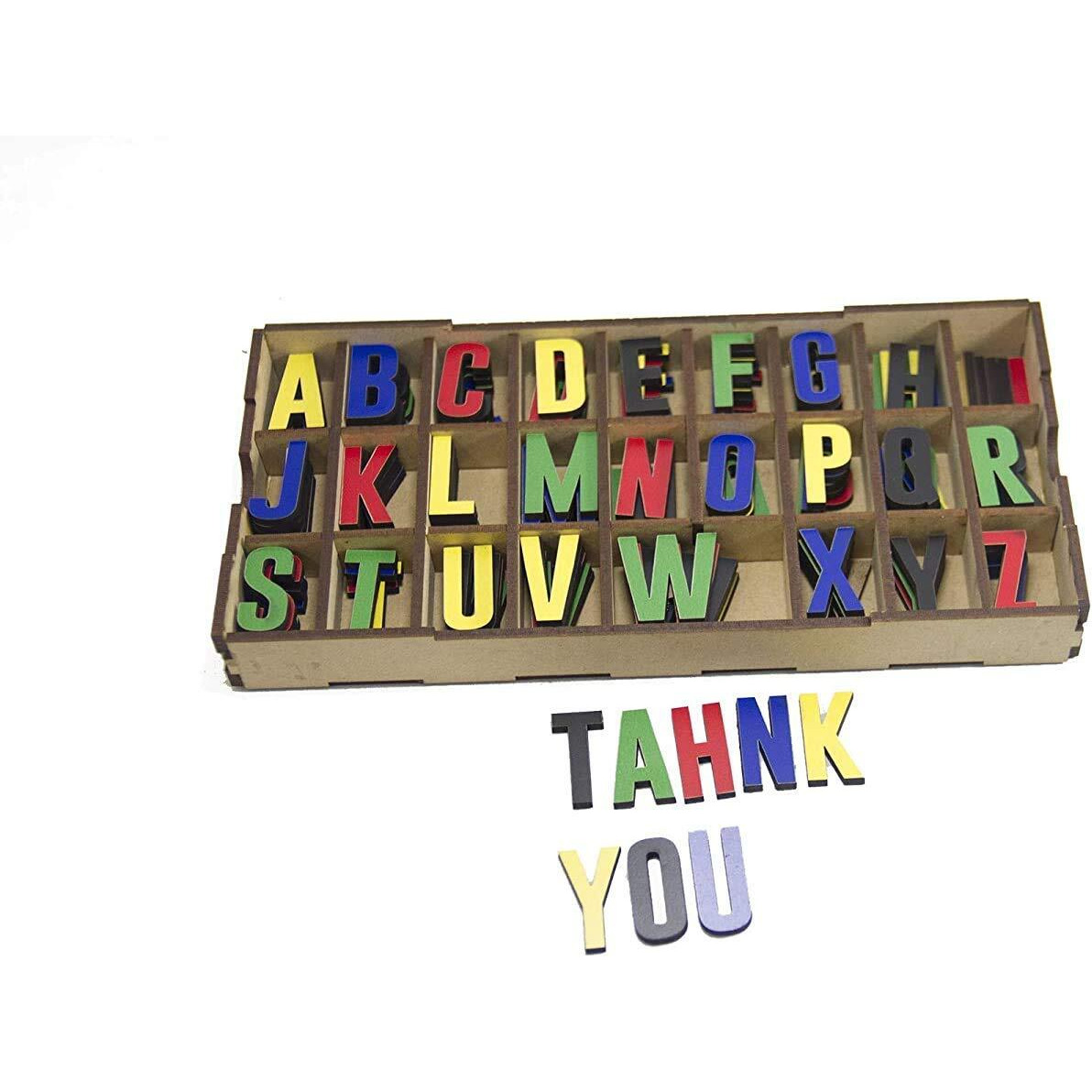 Xsource Wooden Alphabet Letters For Kids (130 Pieces, Multicolor, Ages 3+)