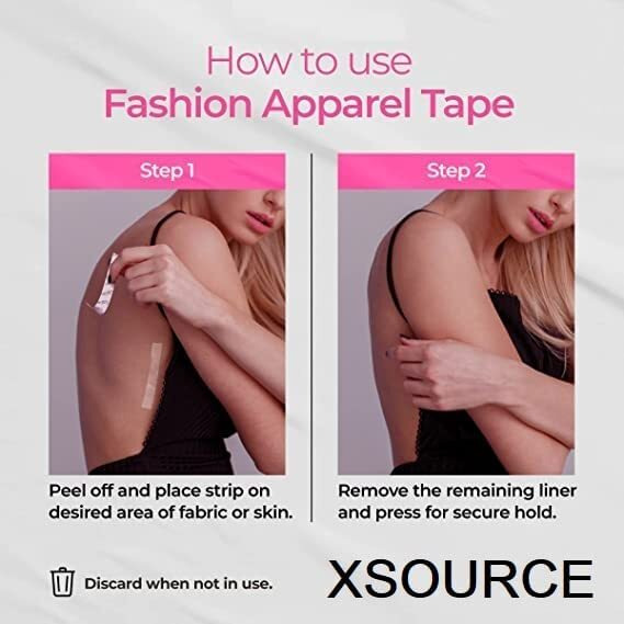 Xsource Double Sided Tape For Fashion And Body 36 Strips Dress Tape Double Sided For Fabric To Skin Fabric Tape & Body Tape Fabric And Skin Friendly For All Skin Shades (36)